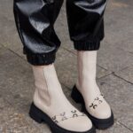 CASSY Beige Leather Women's Boot