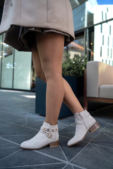 ELIANA Beige Suede Leather Women's Boot