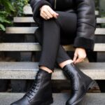 ZELDA Black Leather Women's Boot