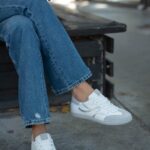 WARDA White and Silver Leather Women's Sneaker