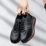 RED Black Leather Men's Sneakers