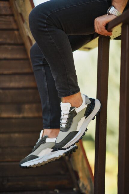 NOLAN Green Leather Men's Sneakers