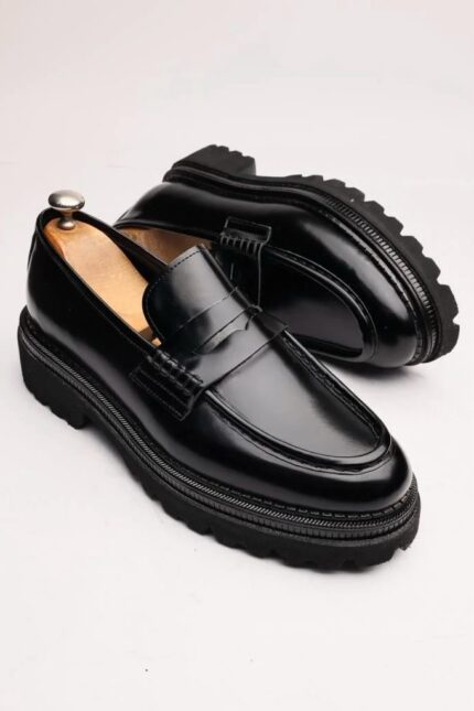 BAXTER Black Leather Men's Classic Shoes