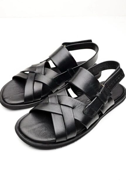 HENRY Black Leather Men's Sandals