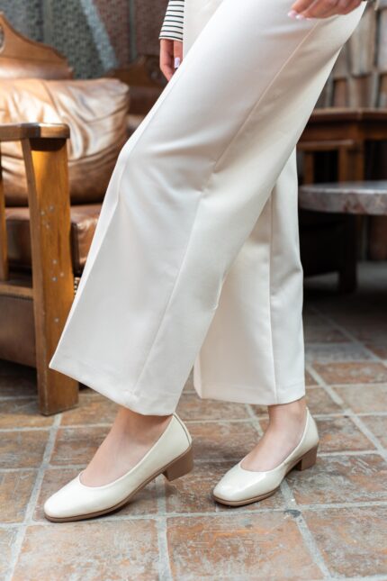 TATIANA Beige Leather Women's Pump