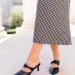 KELSEY Black Leather Women's Heeled Slide