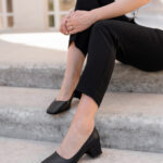 ENYA Black Leather Women's Pump