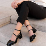 INGRID Black Leather Women's Pump