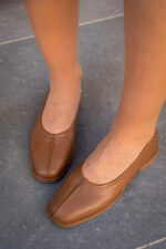 CARAMELA Brown Leather Women's Ballerina - Image 5
