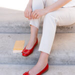 LENA Red Leather Women's Ballerina