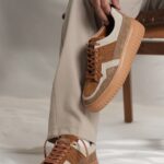 RENE Brown Leather Men's Sneakers
