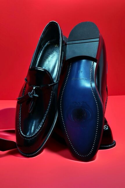 MAURIS Black Leather Men's Classic Shoes