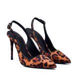 JALEIA Leopard Leather Women's Heeled Sandal - Image 4
