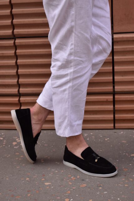 LEOR Black Leather Men's Loafers