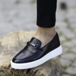 STUART Black Leather Men's Loafer