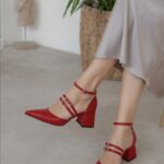 CASPIA Red Leather Women's Pump