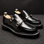 JAXON Black Leather Men's Classic Shoes