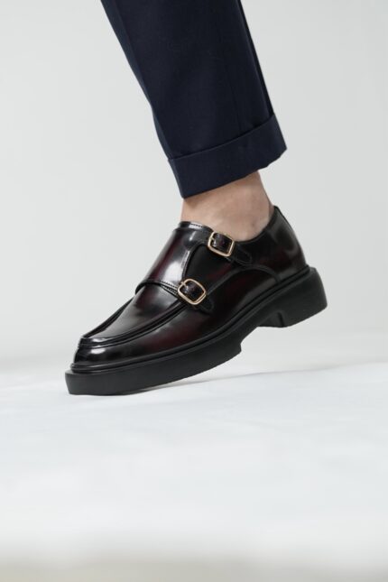 JAXON Burgundy Leather Men's Classic Shoes