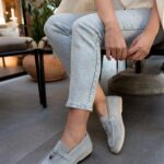 LIORA Baby Blue Leather Women's Loafer
