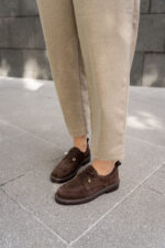 AVELINE Brown Suede Leather Women's Loafer - Image 3