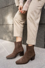 NOISELE Brown Suede Leather Women's Boot