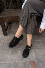 AVELINE Black Leather Women's Loafer - Image 2