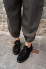 AVELINE Black Leather Women's Loafer - Image 4