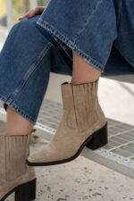 NOISELE Beige Suede Leather Women's Boot - Image 3