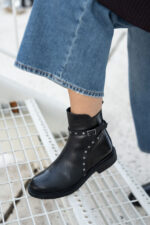 JESSIE Black Leather Women's Boot - Image 5