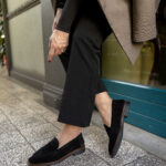 RANA Black Suede Leather Women's Loafer