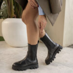 LARKIN Black Leather Women's Boot