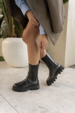 LARKIN Black Leather Women's Boot