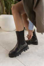 LARKIN Black Leather Women's Boot - Image 4