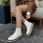 EMMA Beige Leather Women's Boot