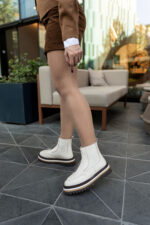 EMMA Beige Leather Women's Boot - Image 3