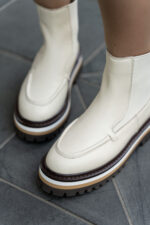 EMMA Beige Leather Women's Boot - Image 5