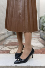 ORIANNE Black Leather Women's Stiletto - Image 3