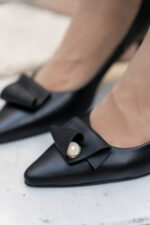 ORIANNE Black Leather Women's Stiletto - Image 4