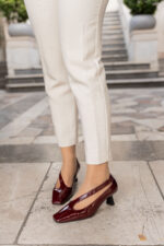 DUA Burgundy Leather Women's Pump - Image 2