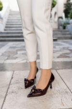 ARSIN Burgundy Leather Women's Stiletto
