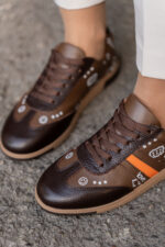 AURA Brown Leather Women's Sneaker - Image 4