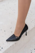 ASHLEY Black Leather Women's Stiletto - Image 4