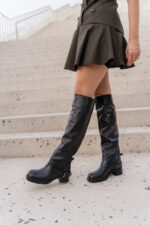 ABIGAIL Black Leather Women's High Boots - Image 3