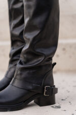 ABIGAIL Black Leather Women's High Boots - Image 4