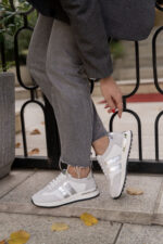 AURELIA Silver Leather Women's Sneaker - Image 4