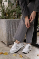 AURELIA Silver Leather Women's Sneaker - Image 2