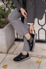 INDIE Black Leather Women's Sneaker - Image 3