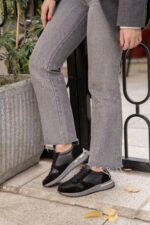 INDIE Black Leather Women's Sneaker - Image 2