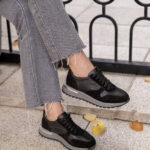 INDIE Black Leather Women's Sneaker