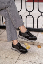 INDIE Black Leather Women's Sneaker